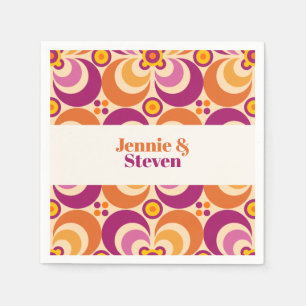 Guardanapo De Papel Meio século Geométrico Púrpura Laranja