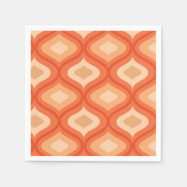 Guardanapo De Papel Meio século laranja e bege moderno