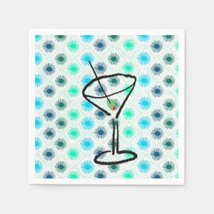 Guardanapo De Papel Meio século Martini Glass
