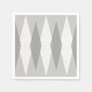 Guardanapo De Papel Meio século Modern Cinza Argyle Paper Napkins