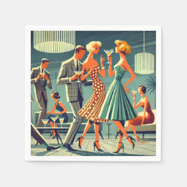 Guardanapo De Papel Meio século Modern Martini Dance Cocktail