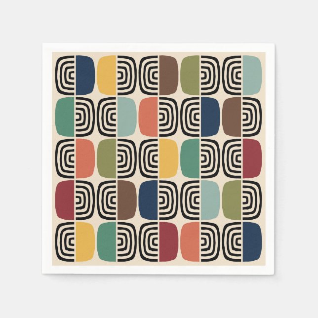 Guardanapo De Papel Meio século Moderna Era Atômica (Frente)