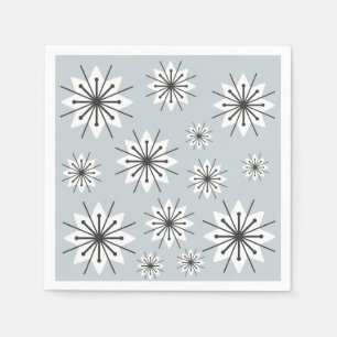 Guardanapo De Papel Meio século Moderno Flocos de Neve Prata