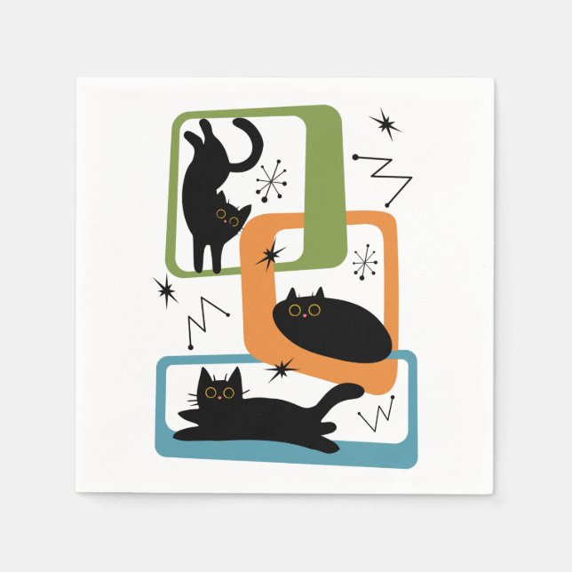 Guardanapo De Papel Meio século preto (Frente)