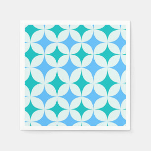 Guardanapo De Papel Meio século Retro Starbursts Padrão Azul