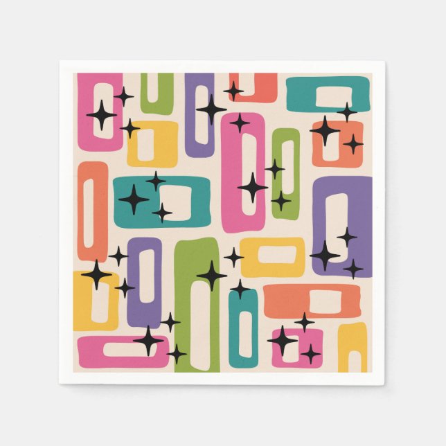 Guardanapo De Papel Meio século Retroativo Moderno (Frente)