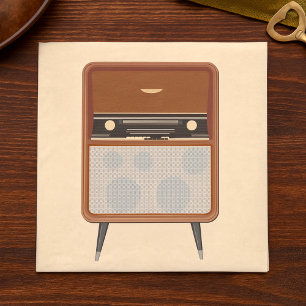Guardanapo De Papel Meio século Vintage Radio Retro Music Lover