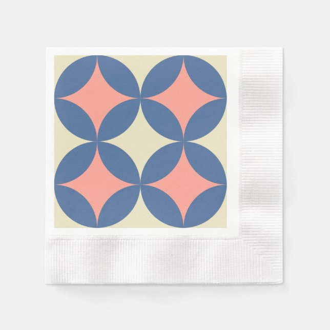 Guardanapo De Papel Meios séculos Retrovisores Círculos Modernos (Frente)