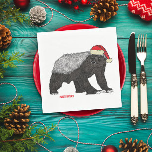 Guardanapo De Papel Mel Badger Funny Badass Papais noeis Festivos Humo