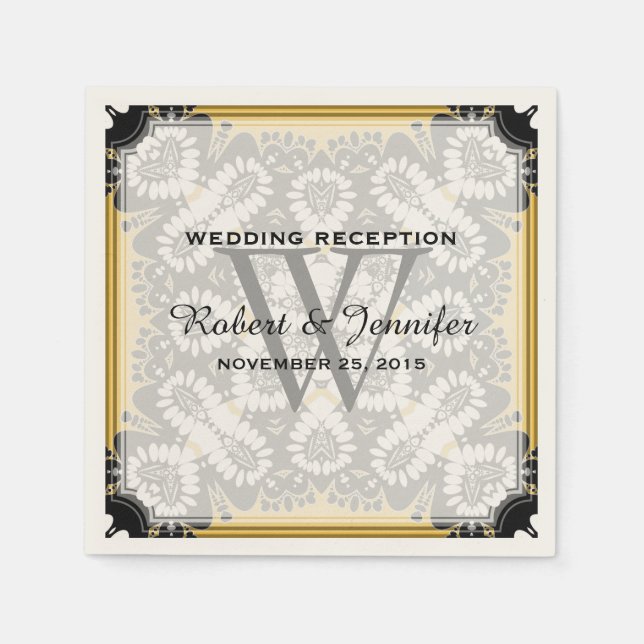 Guardanapo De Papel Mel de Mel e Papel de Amor Tribal Negro Napkins (Frente)