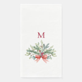 Guardanapo De Papel Melancia de Natal Monograma Vermelho Verde
