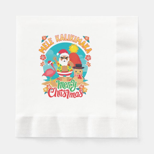 Guardanapo De Papel Mele Kalikimaka para um Natal brilhante no Havaí (Frente)
