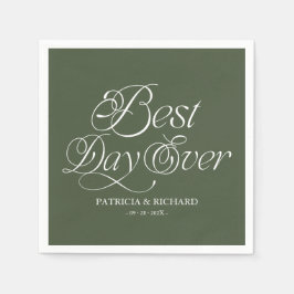 Guardanapo De Papel Melhor Dia de Todos Casamento Minimalista Moderno