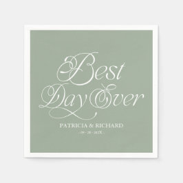 Guardanapo De Papel Melhor Dia de Todos Casamento Minimalista Moderno