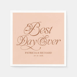 Guardanapo De Papel Melhor Dia de Todos Casamento Minimalista Moderno