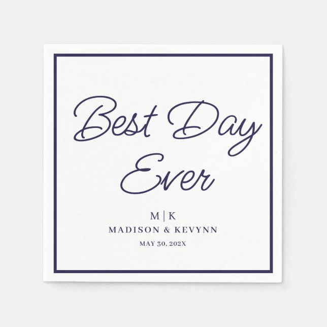 Guardanapo De Papel Melhor Dia do Mínimo e Chic | Wedding Napkins (Frente)