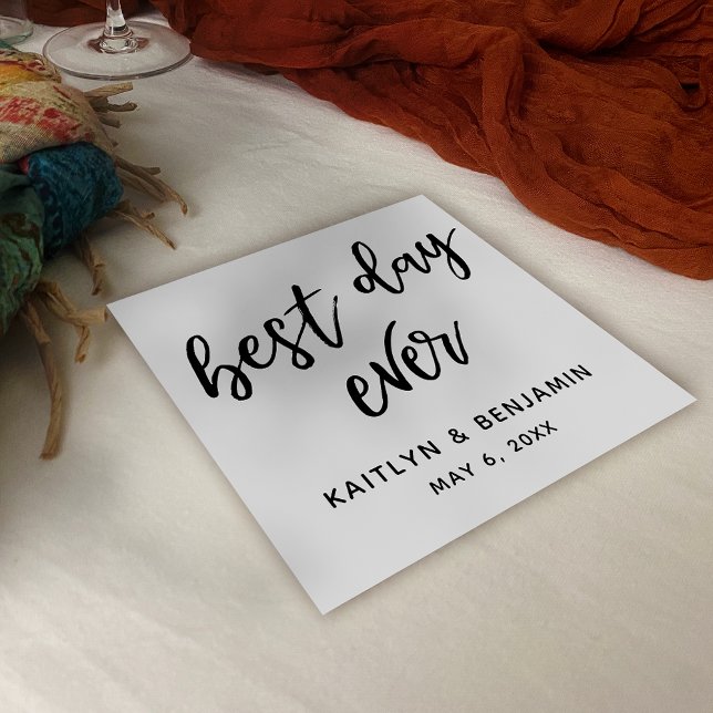 Guardanapo De Papel Melhor manuscrito preto simples nunca em branco (Criador carregado)