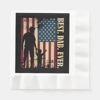 Guardanapo De Papel Melhor Pai de Todos Com a Nossa Bandeira Americana