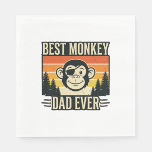 Guardanapo De Papel Melhor Pai Macaco de Todos os Tempos Camisa Vintag