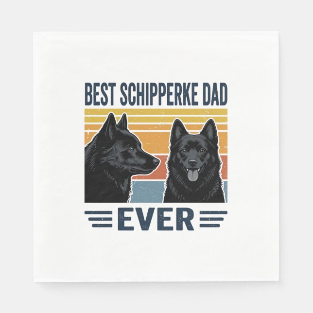 Guardanapo De Papel Melhor Pai Schipperke de Todos os Tempos Design Ve (Frente)