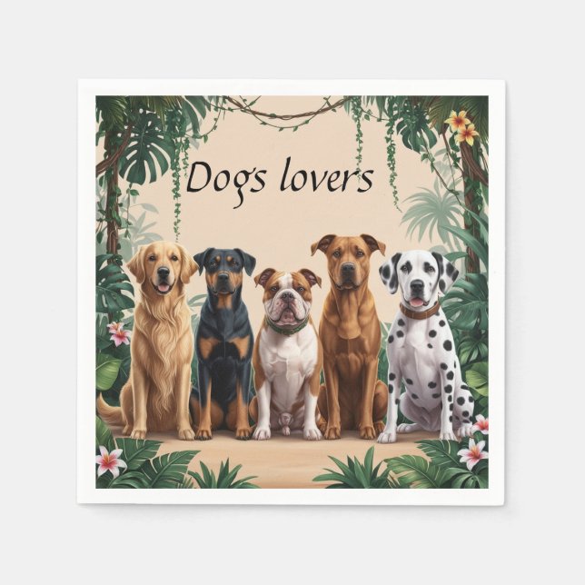 Guardanapo De Papel Melhores Amigos da Natureza: Cachorros Apaixonados (Frente)