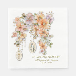 Guardanapo De Papel Memorial da Mary Floral Floral Católica