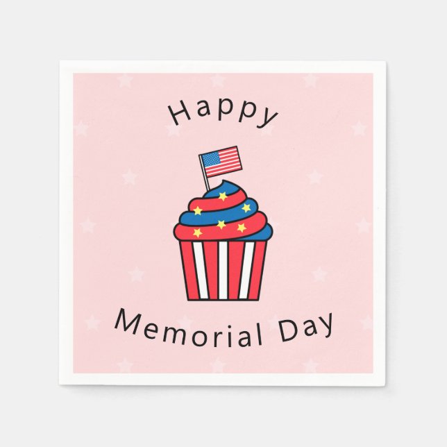 Guardanapo De Papel Memorial Day Cute American Cupcake Paper (Frente)