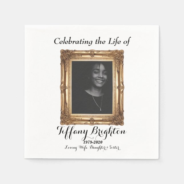 Guardanapo De Papel Memorial Frame Dourado Napkins (Frente)