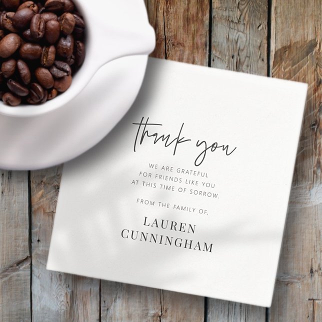 Guardanapo De Papel Memorial Moderno Simples Chic Obrigado (Criador carregado)