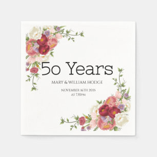 Guardanapo De Papel "Memórias Ouros: Celebrando 50 Anos de Amor"