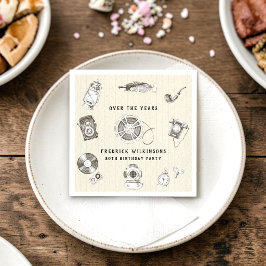 Guardanapo De Papel memory lane vintage 80th birthday