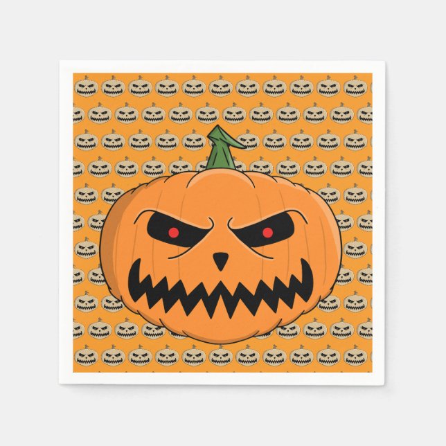 Guardanapo De Papel Menacing Jack O'Lantern Halloween (Frente)