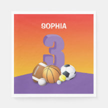 Menina 3º Aniversário Bolas Esportivas