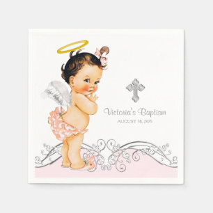 Guardanapo De Papel Menina Anjo Batismo Batizado