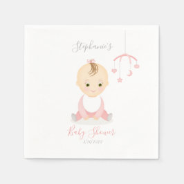 Guardanapo De Papel Menina bonita e seu Chá de fraldas móvel