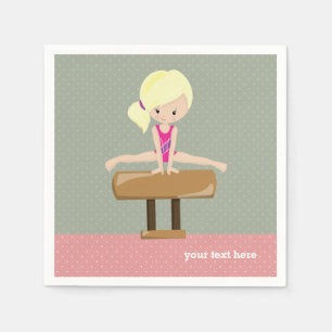 Guardanapo De Papel Menina bonito da ginástica