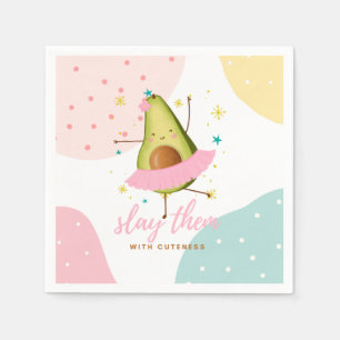 Guardanapo De Papel Menina bonito Kawaii Avocado Ballerina Os Mostra