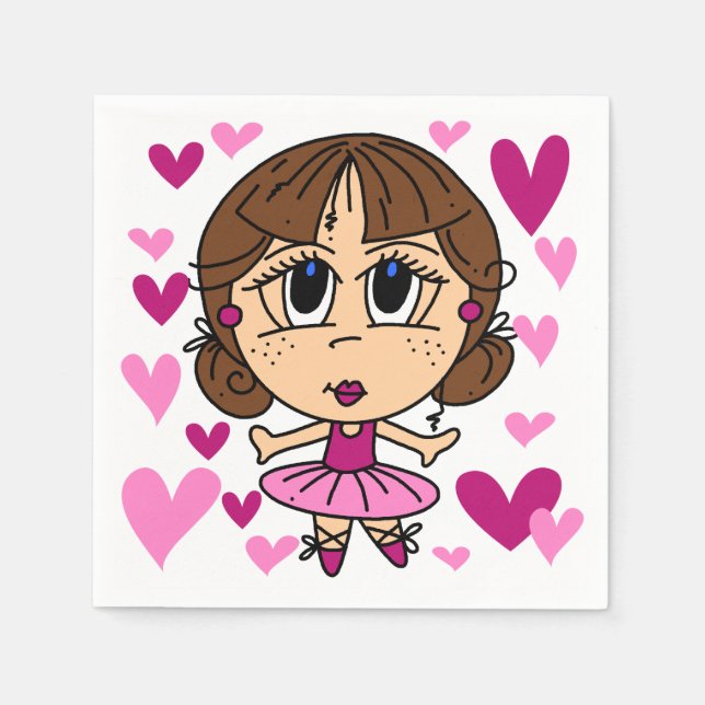 Guardanapo De Papel Menina da bailarina (Frente)