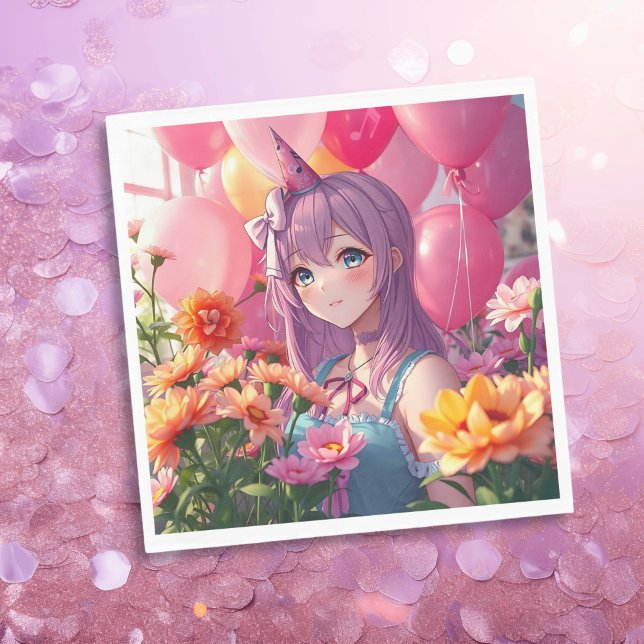 Guardanapo De Papel Menina de aniversário do filme Anime (Criador carregado)