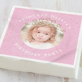 Guardanapo De Papel Menina de aniversário rosa e bonita princesa