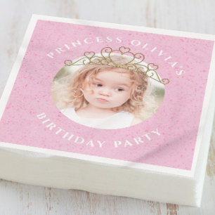 Guardanapo De Papel Menina de aniversário rosa e bonita princesa