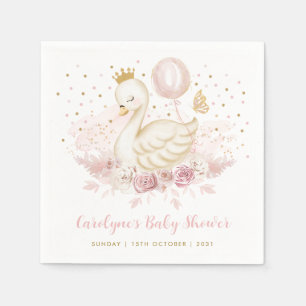 Guardanapo De Papel Menina de Balão da Princesa Dourada Suave e Rosa