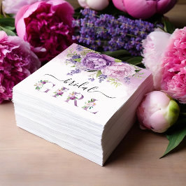 Guardanapo De Papel Menina de Chuveirinho de Noiva com Flores de Jardi