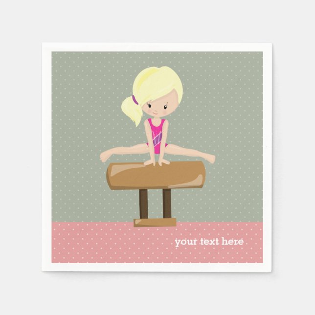Guardanapo De Papel Menina de ginástica bonita (Frente)