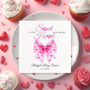 Guardanapo De Papel Menina de laço rosa aniversário de bebê no Dia dos