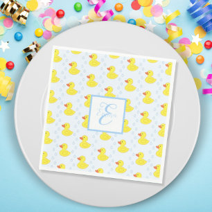 Guardanapo De Papel Menina de Monograma de Pato Amarelo Bonito