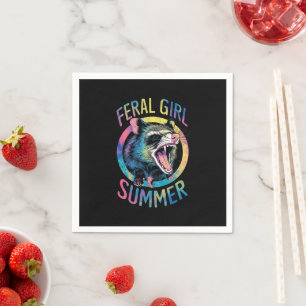 Guardanapo De Papel Menina Feral Verão Gambá Tie Dye Mapache
