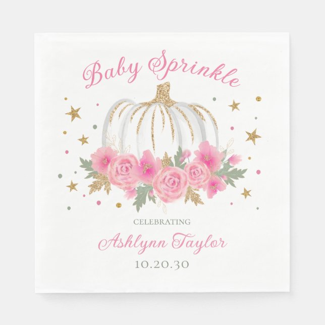 Guardanapo De Papel Menina Pequena Abóbora Baby Sprinkle (Frente)