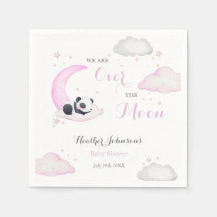 Guardanapo De Papel Menina Sobre a Lua Panda Urso Churrinho de Bebê