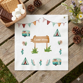 Guardanapo De Papel Meninas acampando festa de aniversário do sono da